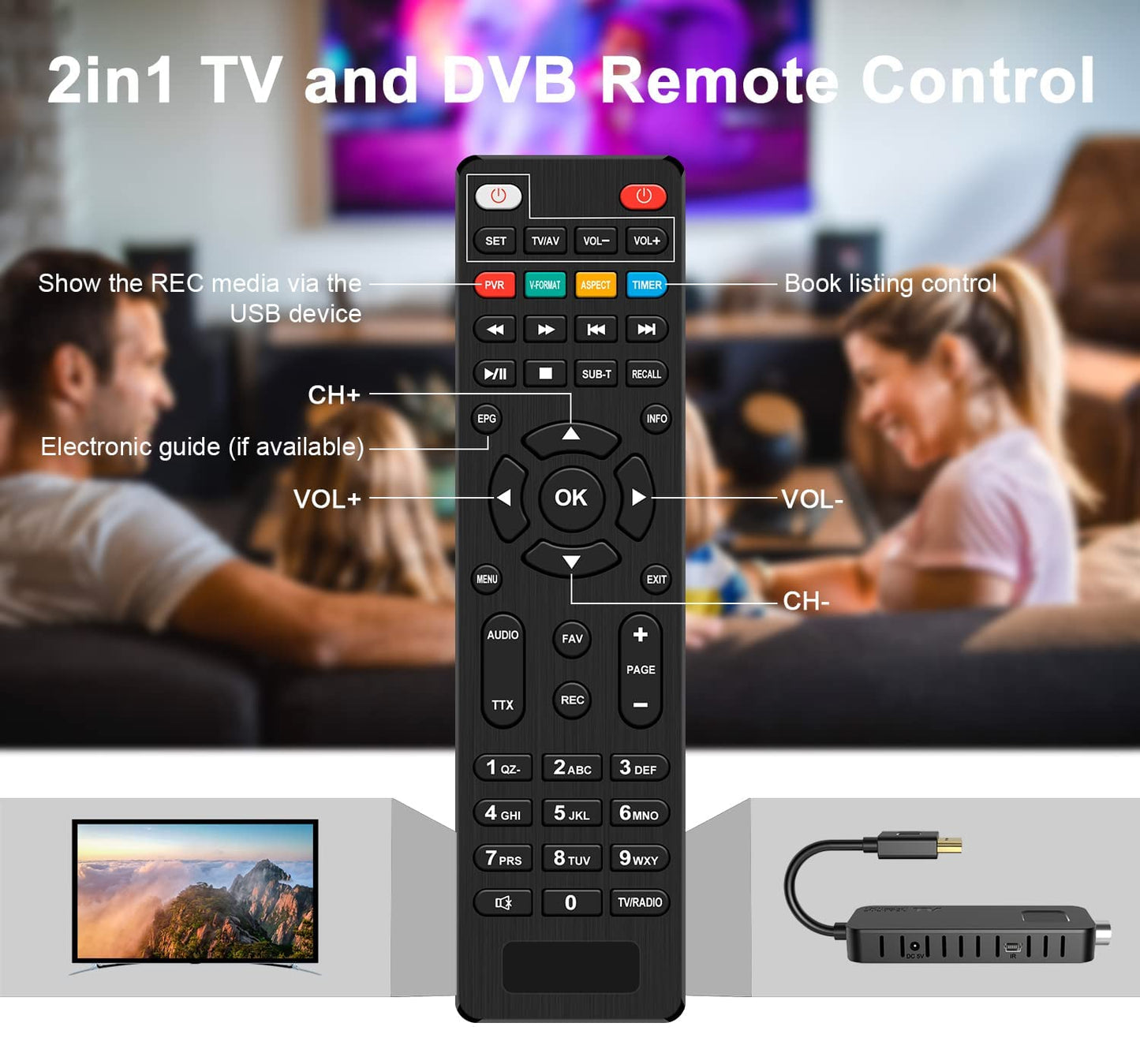 Telecomando TV e DVB 2in1